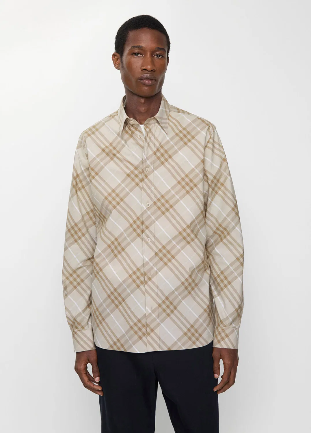 Рубашка Burberry Robert, кремовая — фото 2