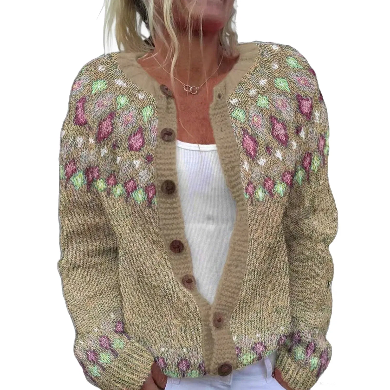 Женский кардиган с жаккардовыми пуговицами Noel Cardigan, Cachi