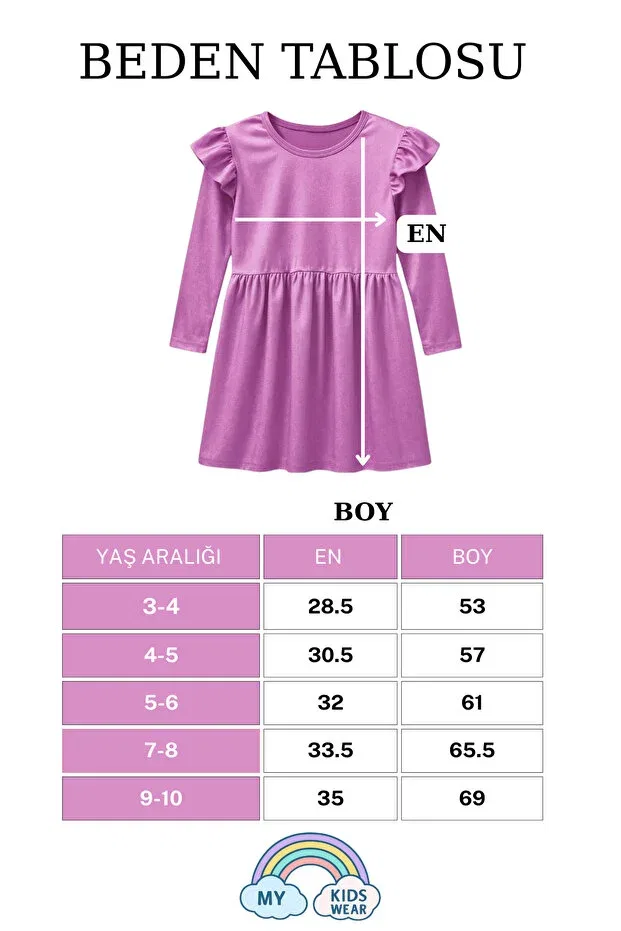 Детское платье для девочек с длинным рукавом My Kids Wear, Pink — фото 3