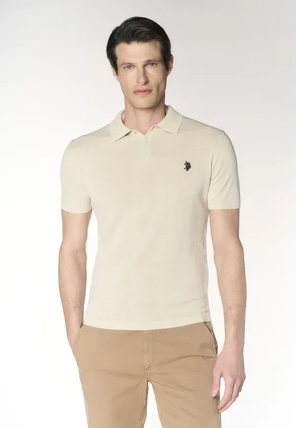 Поло из хлопка U.S. Polo Assn., Beige, бежевый