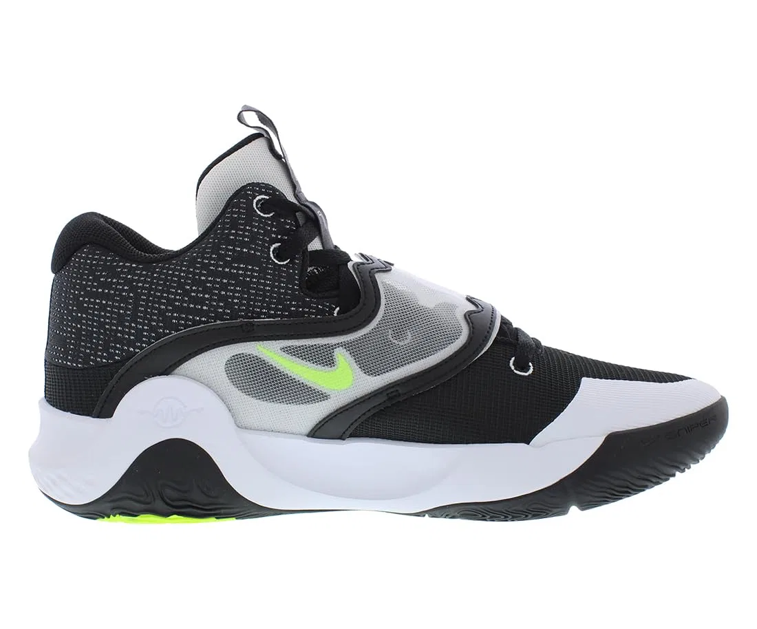 Детские беговые кроссовки для девочек с шнуровкой липучкой Trey 5x NIKE, Black White — фото 3