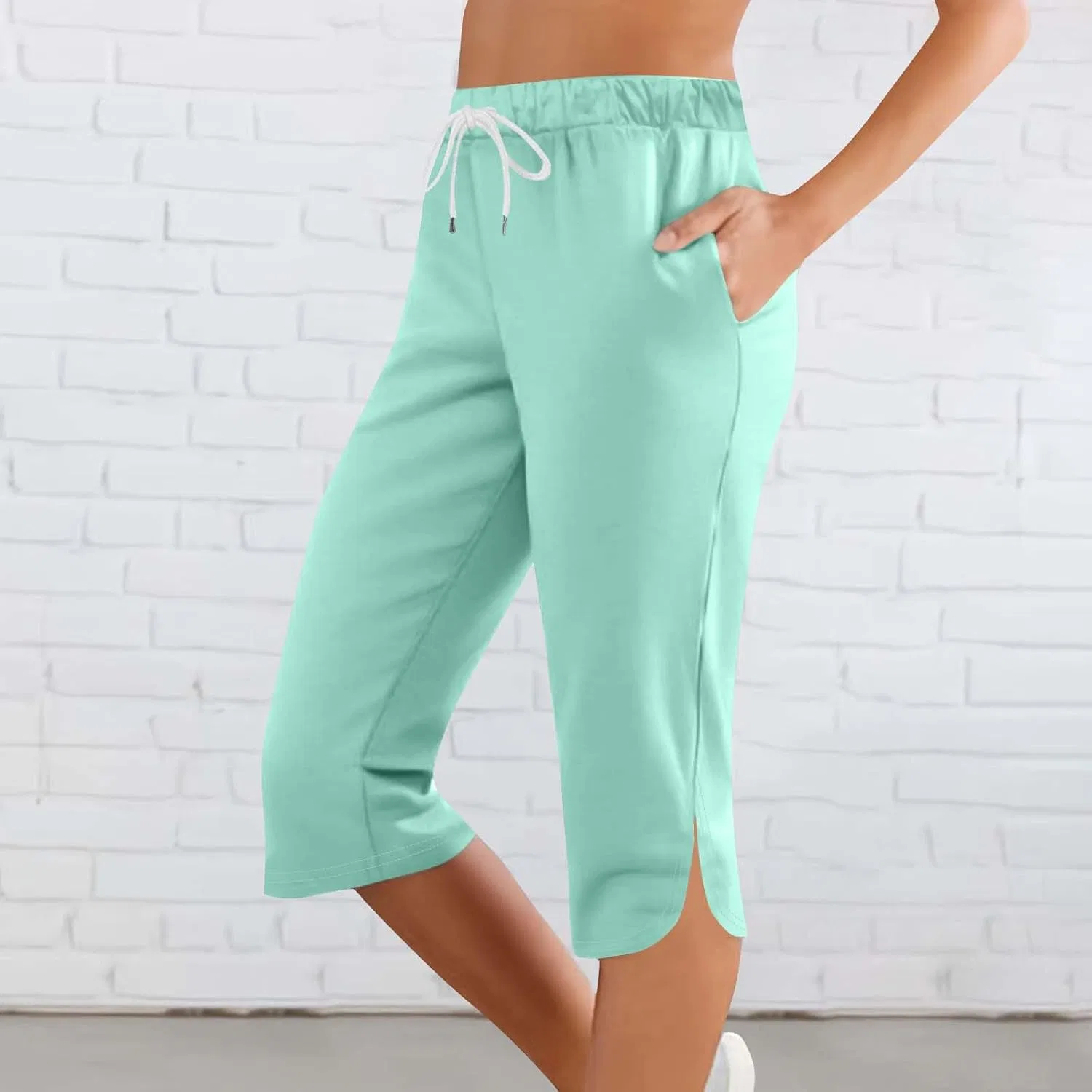 Женские капри для плавания быстросохнущие с карманом Mint Green — фото 2