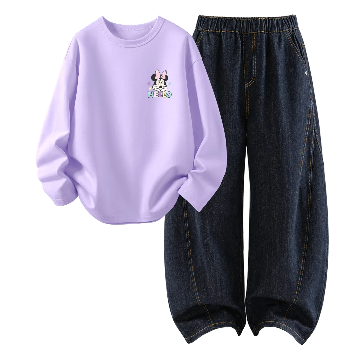 Детский спортивный комплект с длинным рукавом, Disney, Taro Purple/Denim Black Blue