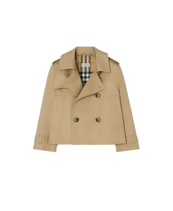 Детское пальто для девочек хлопковое Burberry, Sand Beige