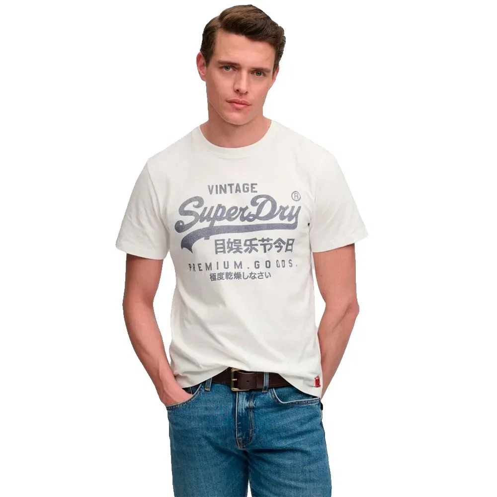 Мужская футболка с принтом Vintage Logo Classic Superdry, White