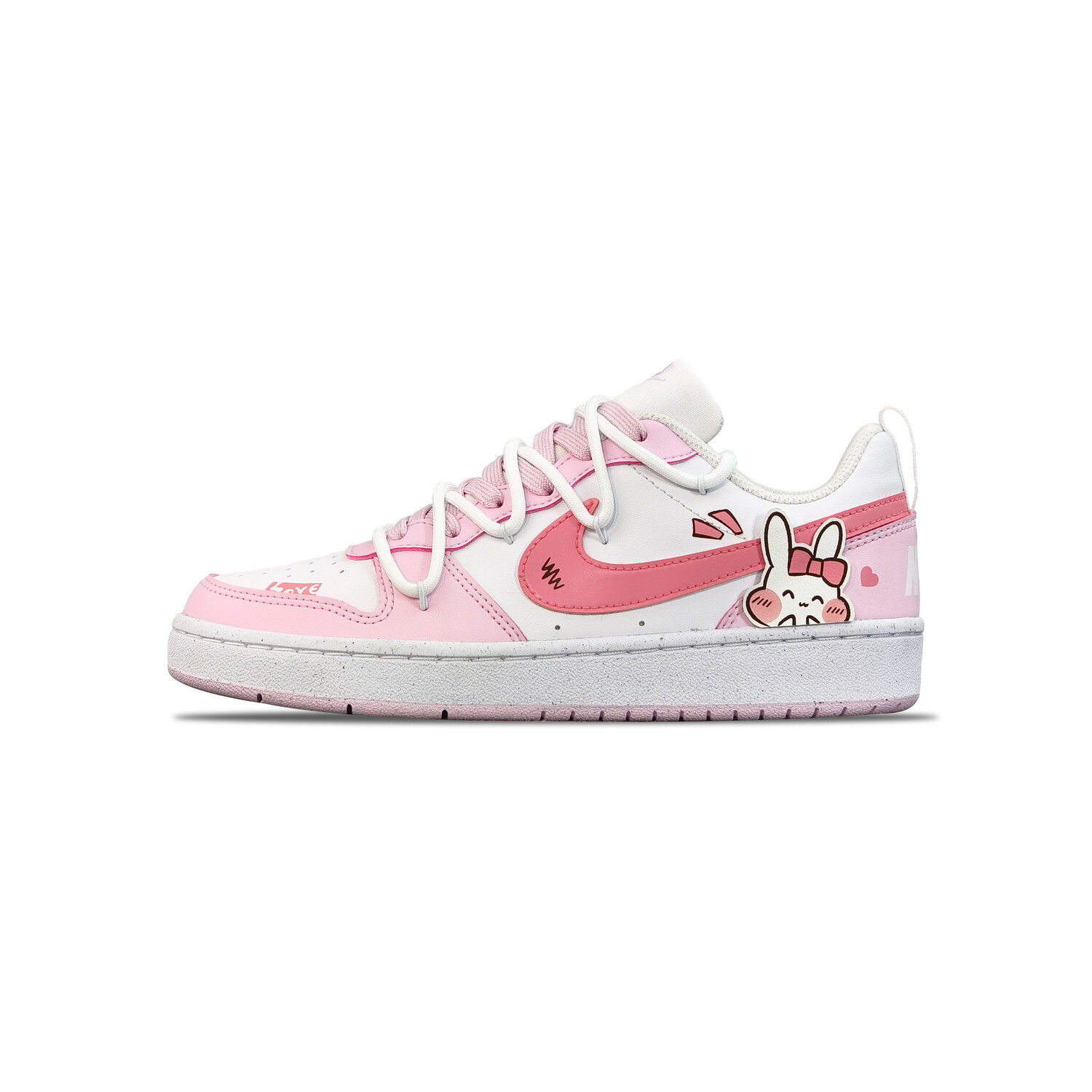 

Кроссовки Nike Court Borough Skateboarding Shoes Women's Low-top Chalk White, розовый