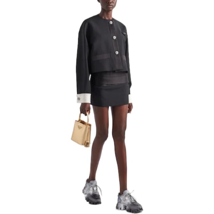 Праздничная повседневная длинная юбка женская черная Prada — фото 2