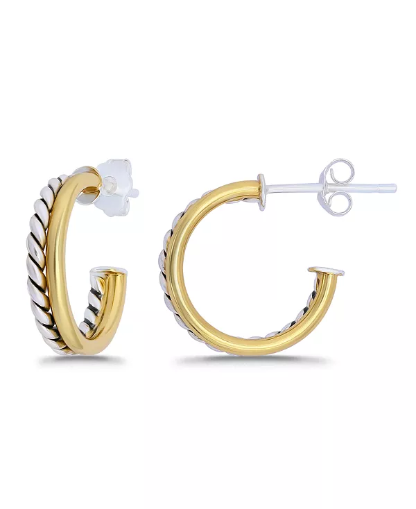 

Серьги-Кольца из окисленной полированной трубки Macy'S, gold