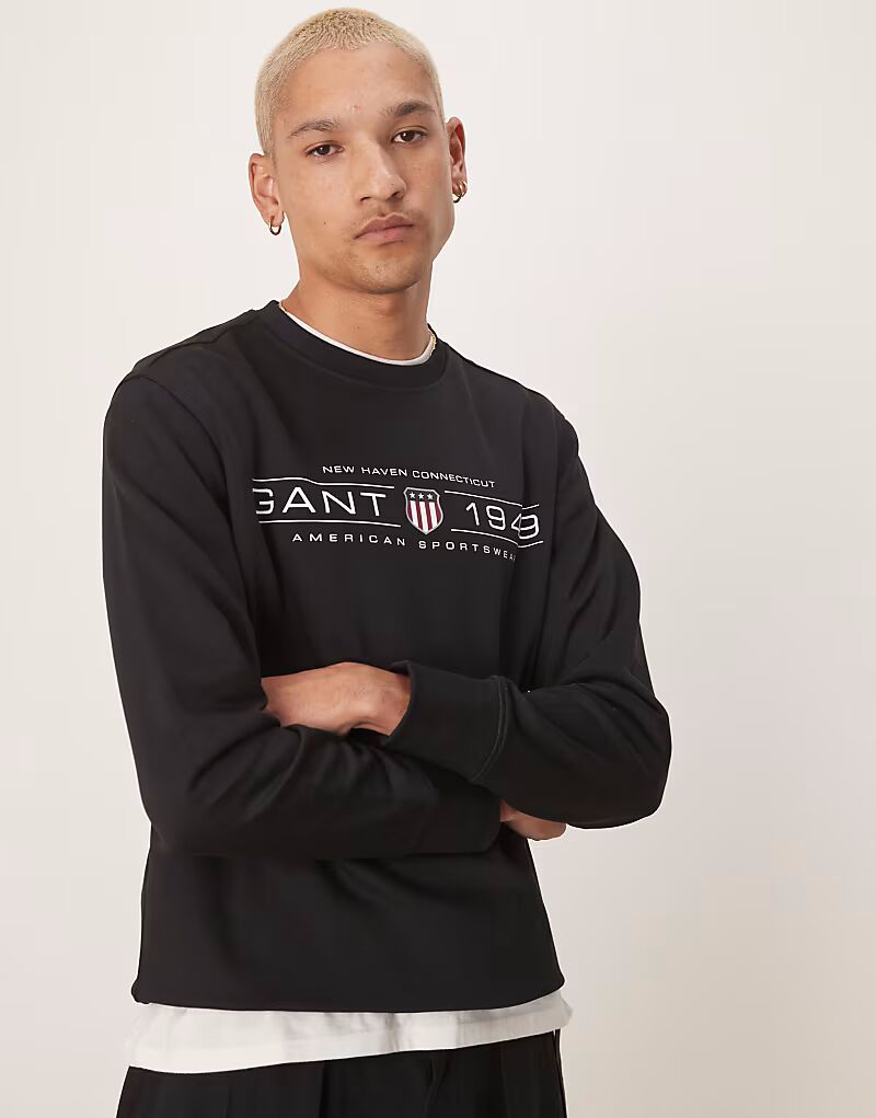 

Толстовка с логотипом GANT 1949 в черном цвете