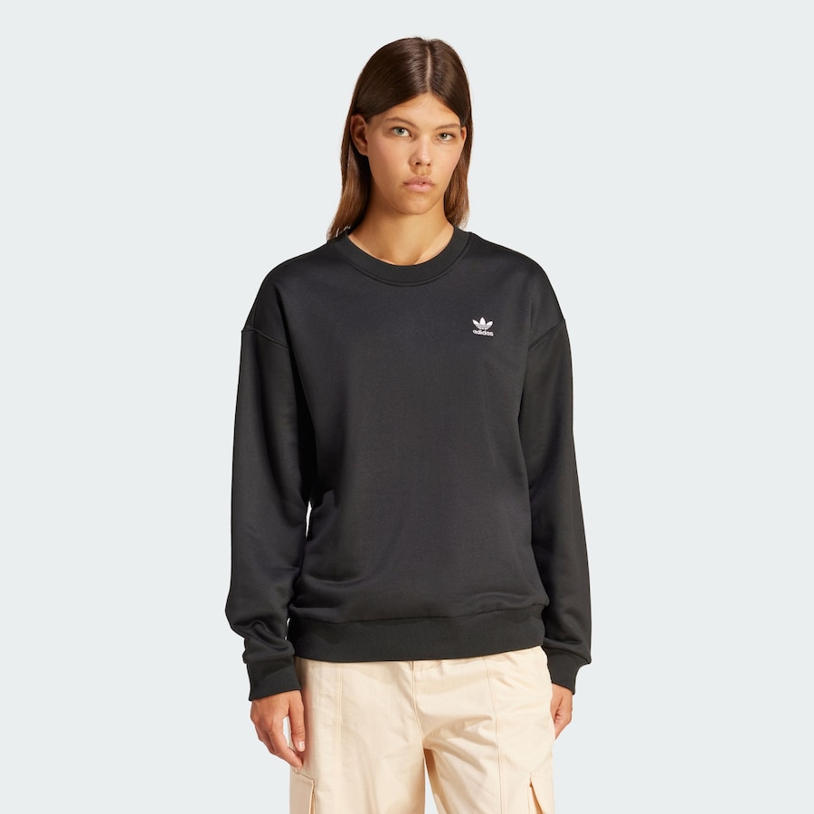 Толстовка ADIDAS ORIGINALS Trefoil Loose Crew, черный — фото 2