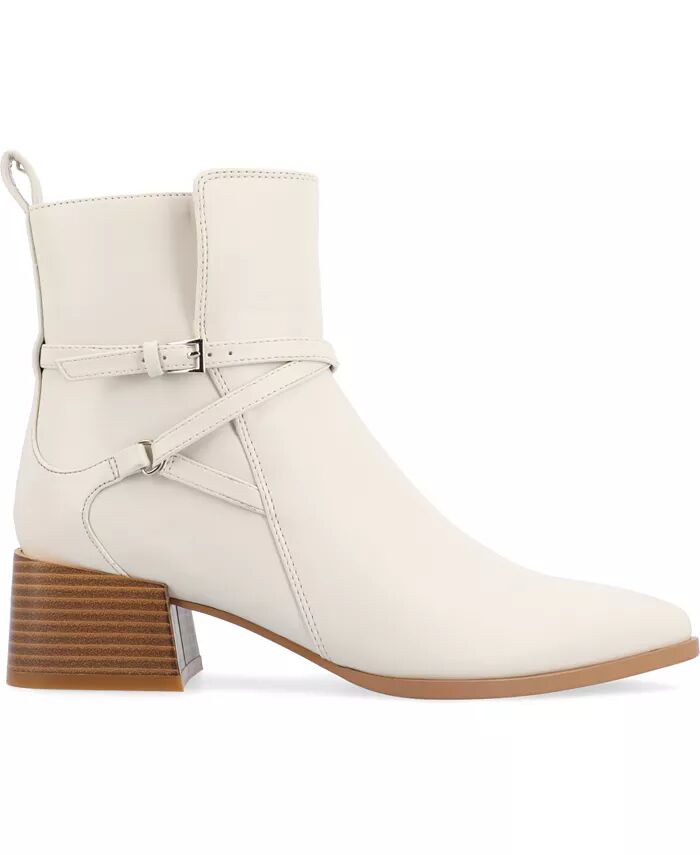 Женские ботильоны Estelle Stacked Block Heel Journee Collection, коричневый/бежевый — фото 2