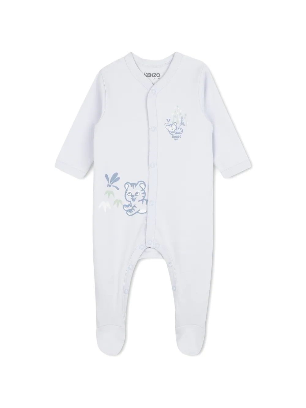 Комплект боди с принтом тигра Kenzo Kids, синий — фото 3