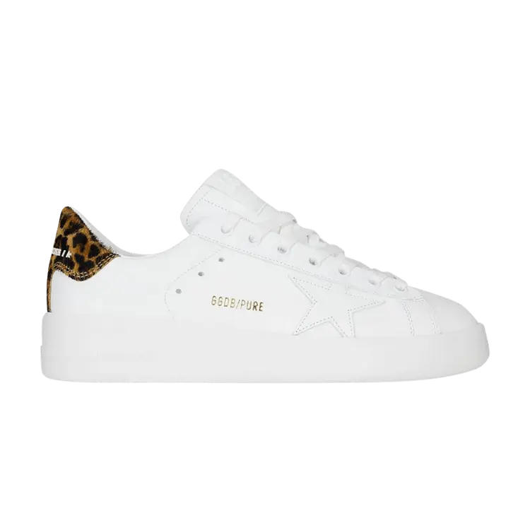 Кроссовки Golden Goose Wmns Purestar White Brown Leopard, белый