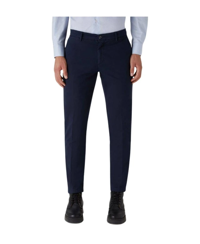 

Мужские синие хлопчатобумажные габардиновые брюки Trussardi, синий