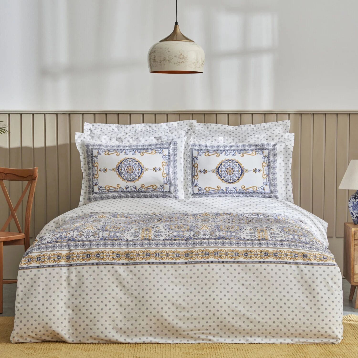 

Karaca Home Aprika Комплект постельного белья из 100% хлопка, синий