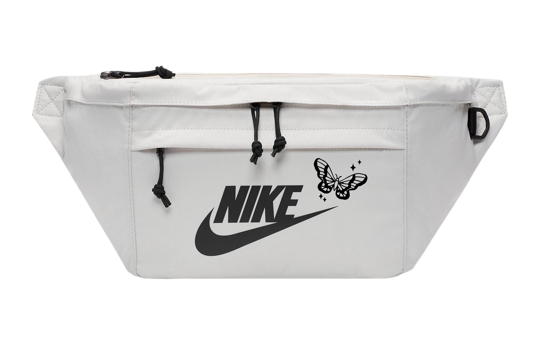 

Nike Тканевая наплечная сумка через плечо поясная унисекс светло-бежевая, Butterfly
