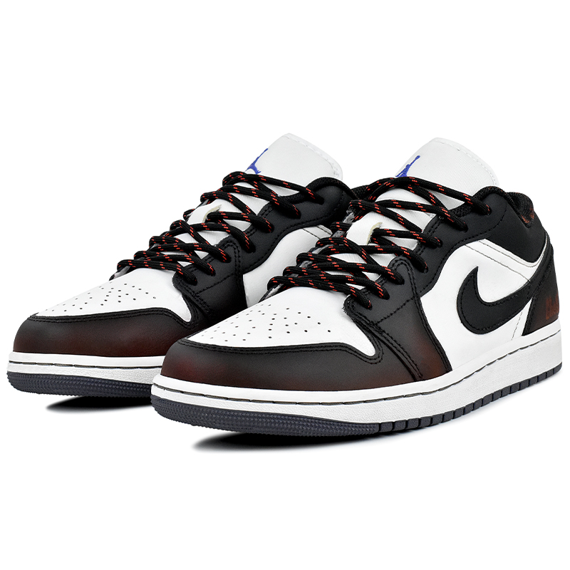 Jordan Air 1 износостойкие и легкие низкие кеды Vintage баскетбольные мужские Black White — фото 4