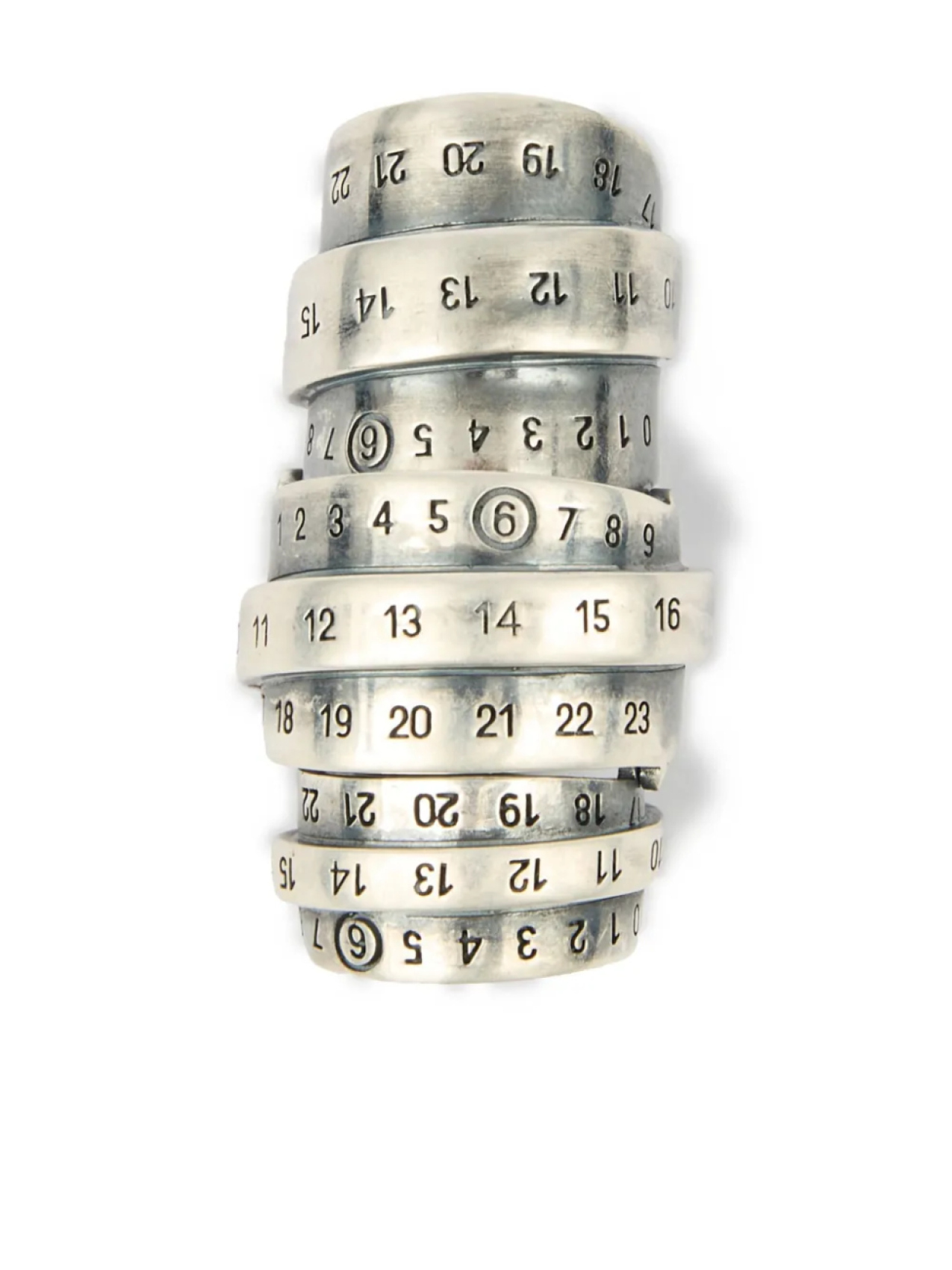 

MM6 Maison Margiela кольцо Signautre Numbers, серебряный