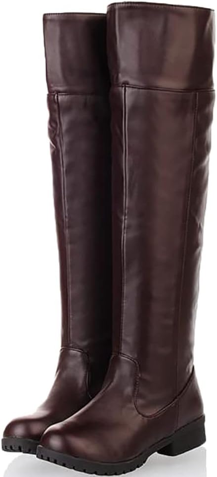 

Han Shan Косплей Сапоги Обувь Унисекс Сапоги до Колена Кожаные Высокие Сапоги для Верховой Езды, коричневый