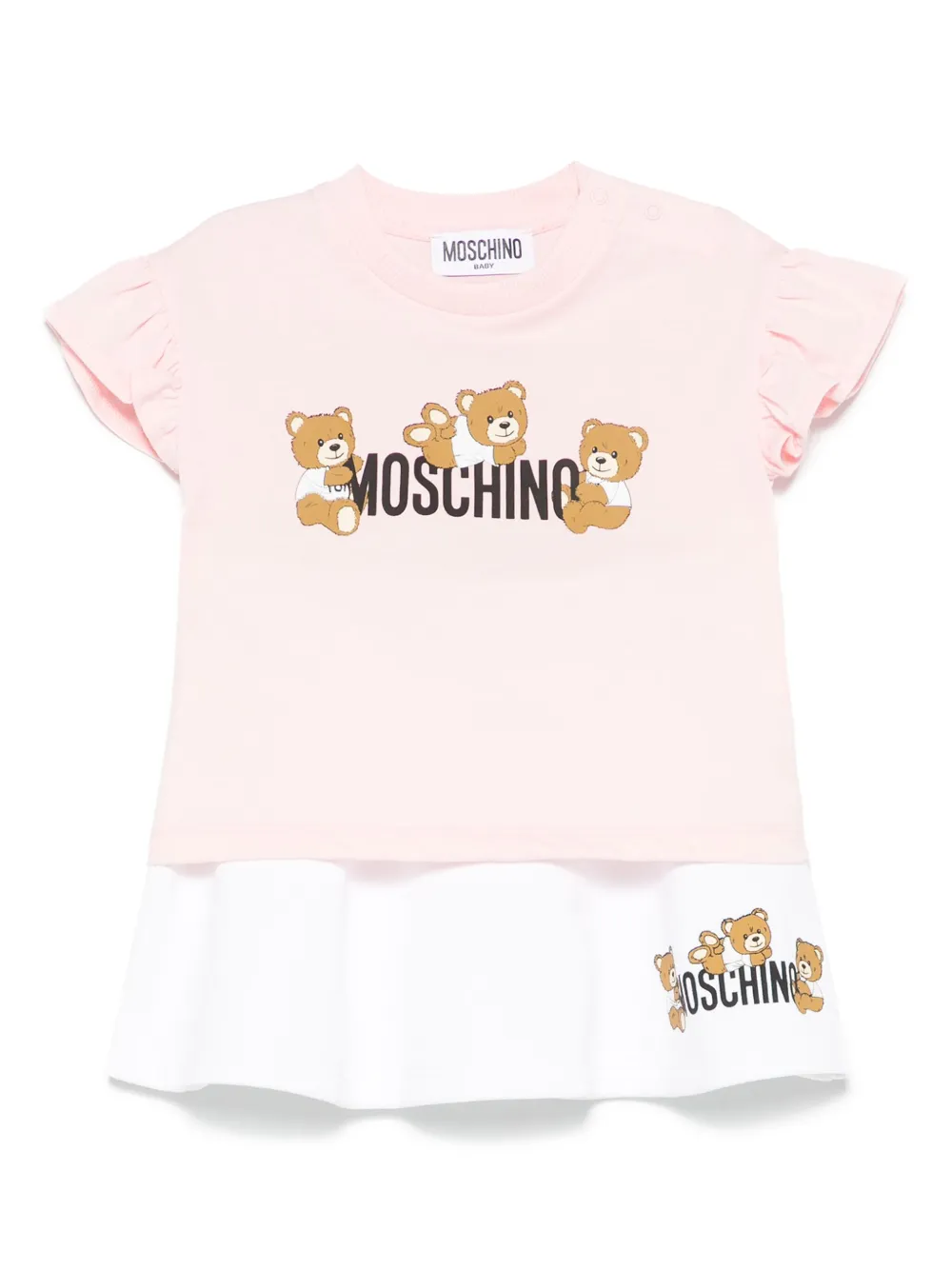 

Комплект из футболки и юбки с принтом Teddy Bear Moschino Kids, белый