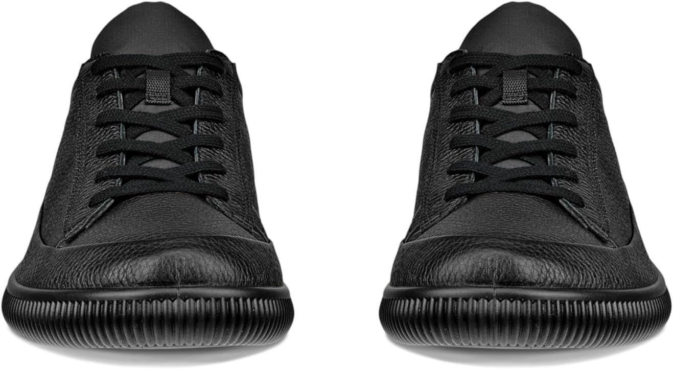 Мужские низкие кожаные водонепроницаемые кроссовки ECCO Soft Zero, черный — фото 2