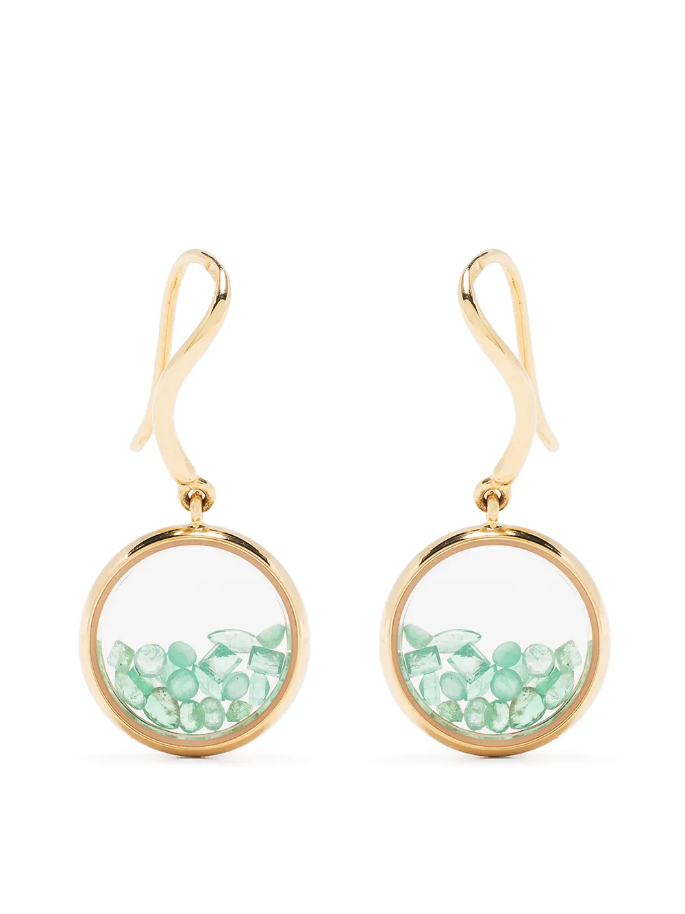 

Серьги Chivor из желтого золота с изумрудами Aurelie Bidermann, золотой
