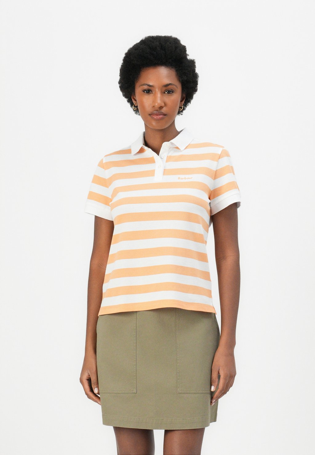 

Рубашка поло ASHBOURNE STRIPE Barbour, цвет Papaya/White