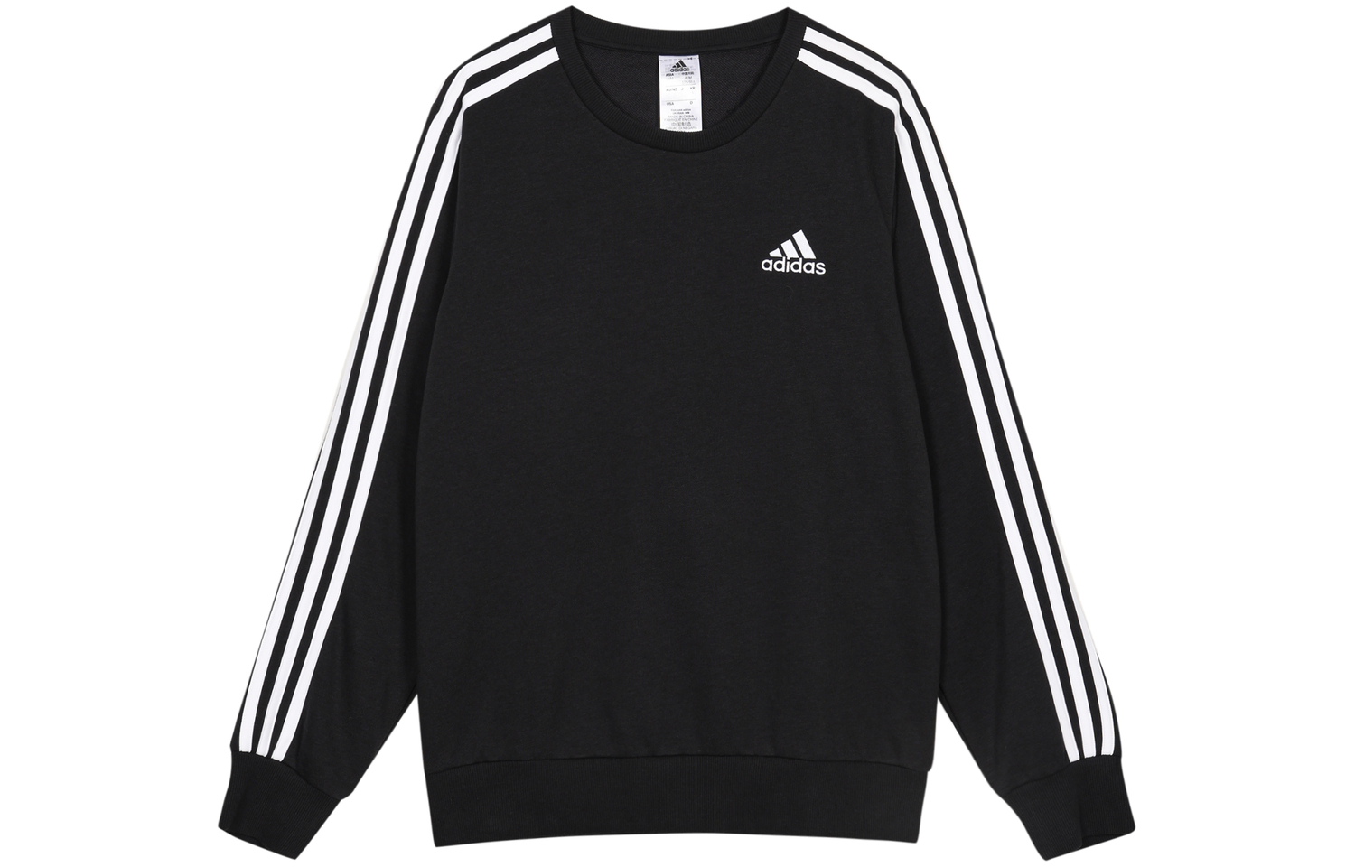 Adidas Мужская толстовка с тремя полосками, черная — фото 3