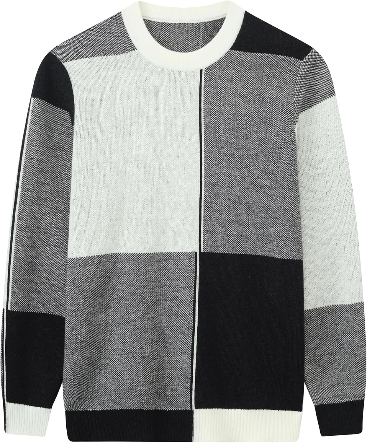 

Мужской свитер из шерстяной смеси в клетку, утепленный пуловер с круглым вырезом ZHILI