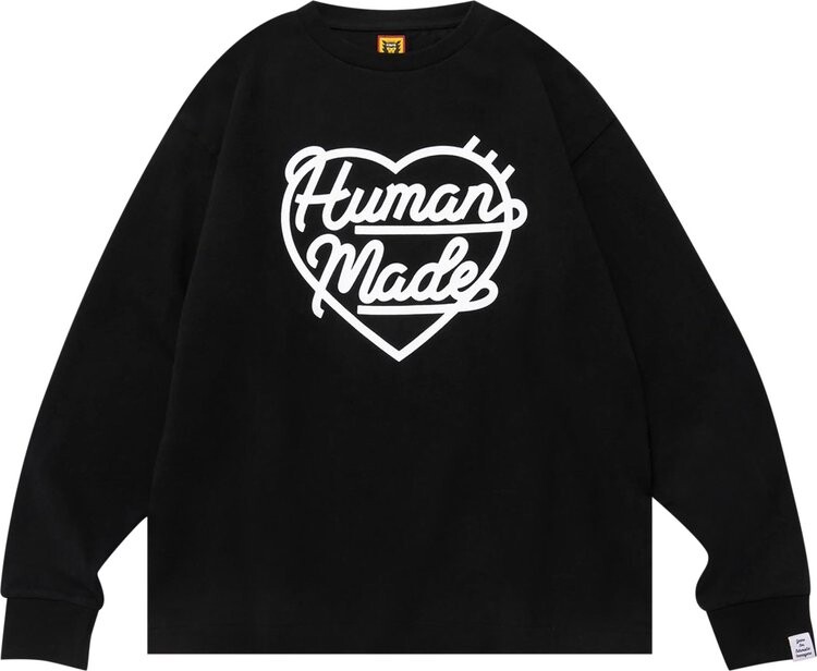 

Футболка Human Made Heart Long-Sleeve T-Shirt 'Black', черный