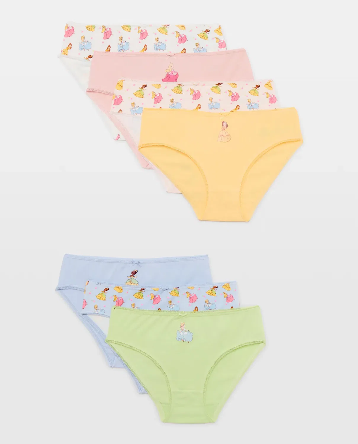 Детские трусы для девочек набор 7 штук с принтом PRINCESAS Cotton Juice, Multicolor