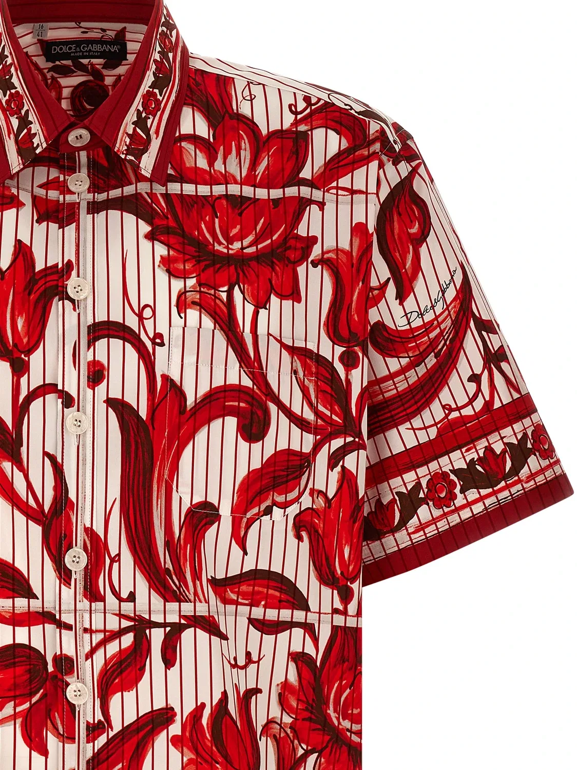 Рубашка «Майолика» DOLCE & GABBANA, красный — фото 3
