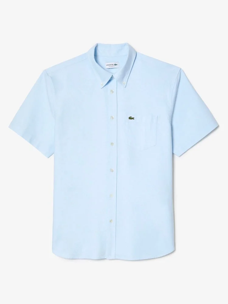 Оксфордская рубашка с короткими рукавами Lacoste, синий — фото 2