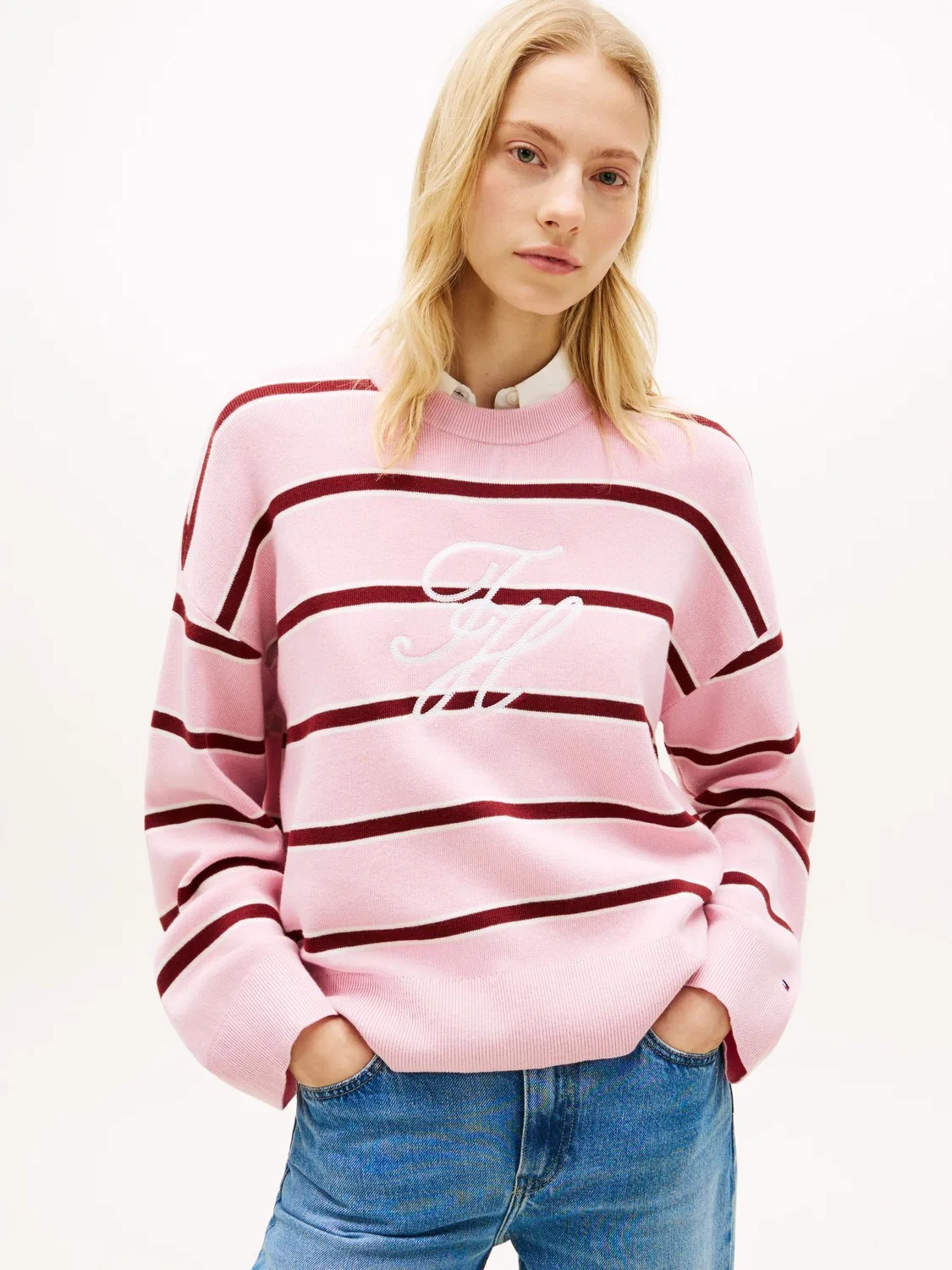 Джемпер с вышивкой логотипа, Premium Knit Tommy Hilfiger, красный