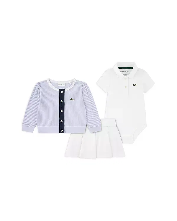 Детский комплект для девочек с принтом Bodysuit Skirt & Cardigan Lacoste, Lacoste Phoenix