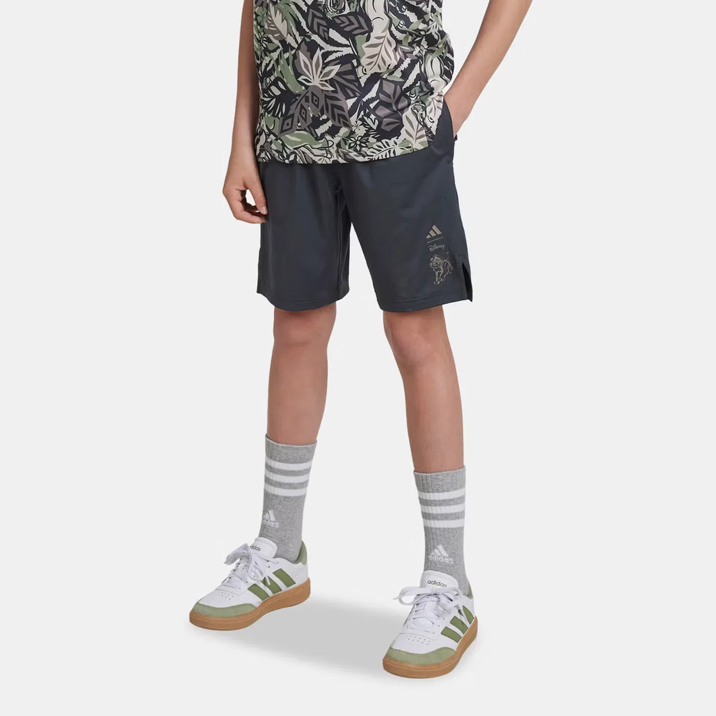 Шорты с принтом Lion King Adidas, серый