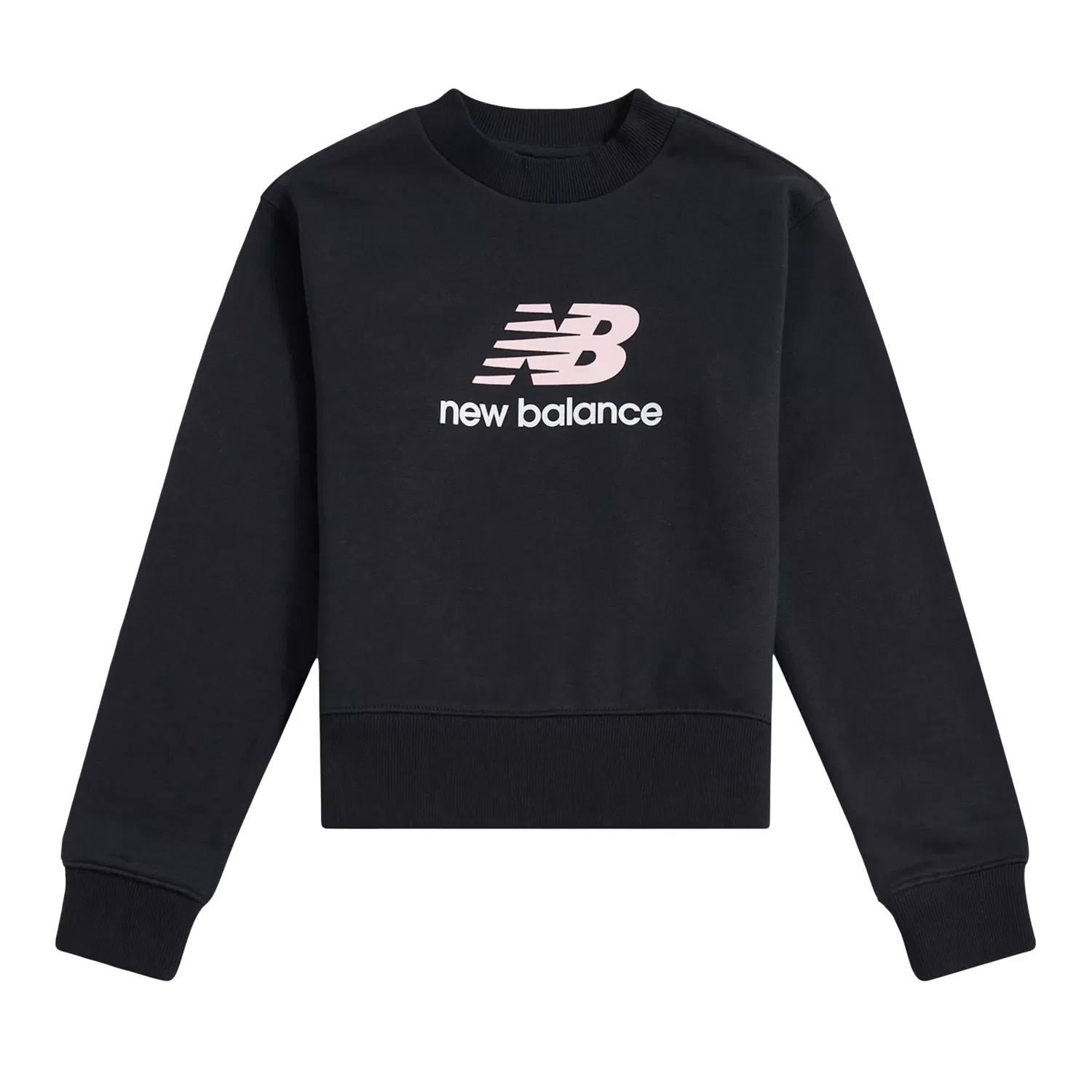 Детский свитшот с длинным рукавом с принтом BB Stacked Logo New Balance, Black
