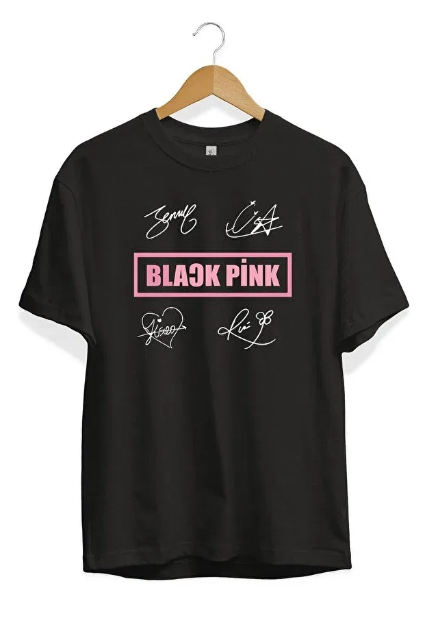 Детская футболка с принтом Mr. Black Pink Signature Printed This Gyox, Black