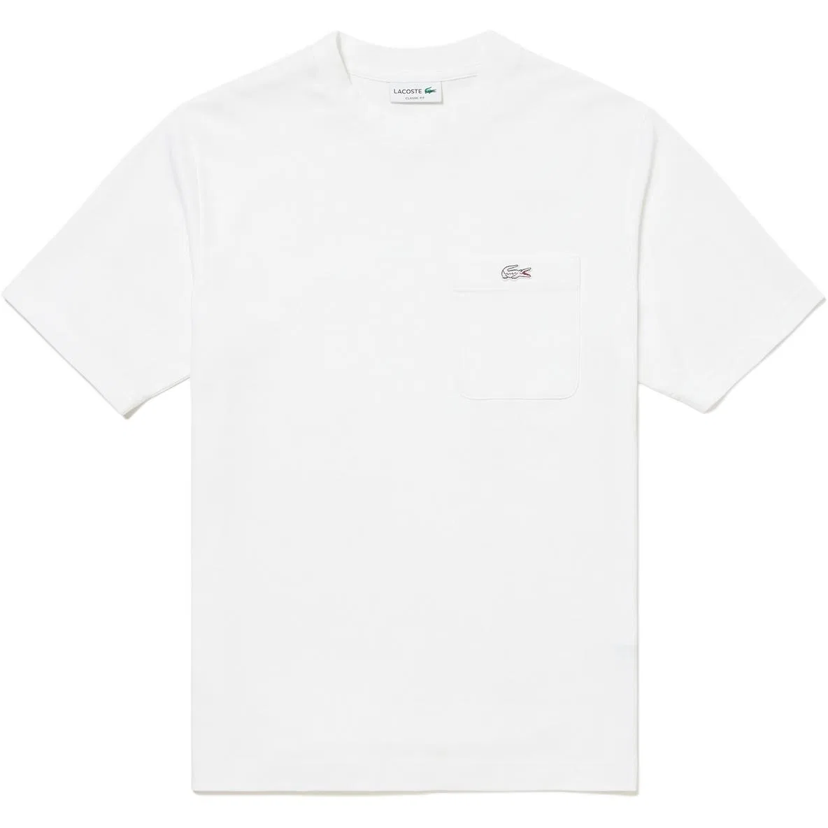 Мужская футболка с круглым вырезом White LACOSTE