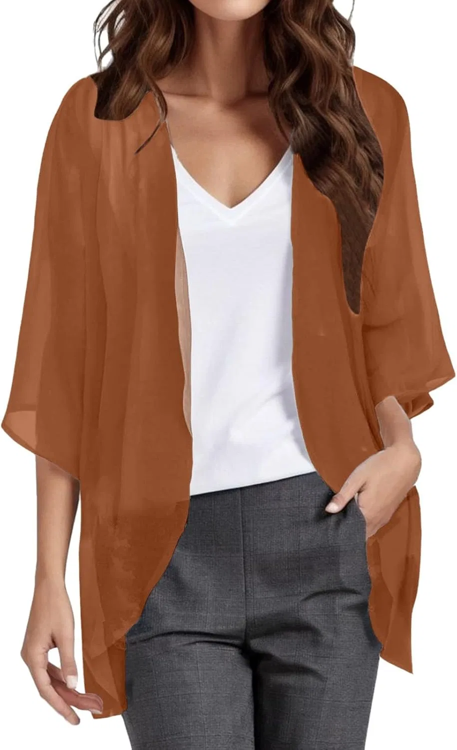 Женский пляжный кардиган оверсайз богемный Generic, Brown