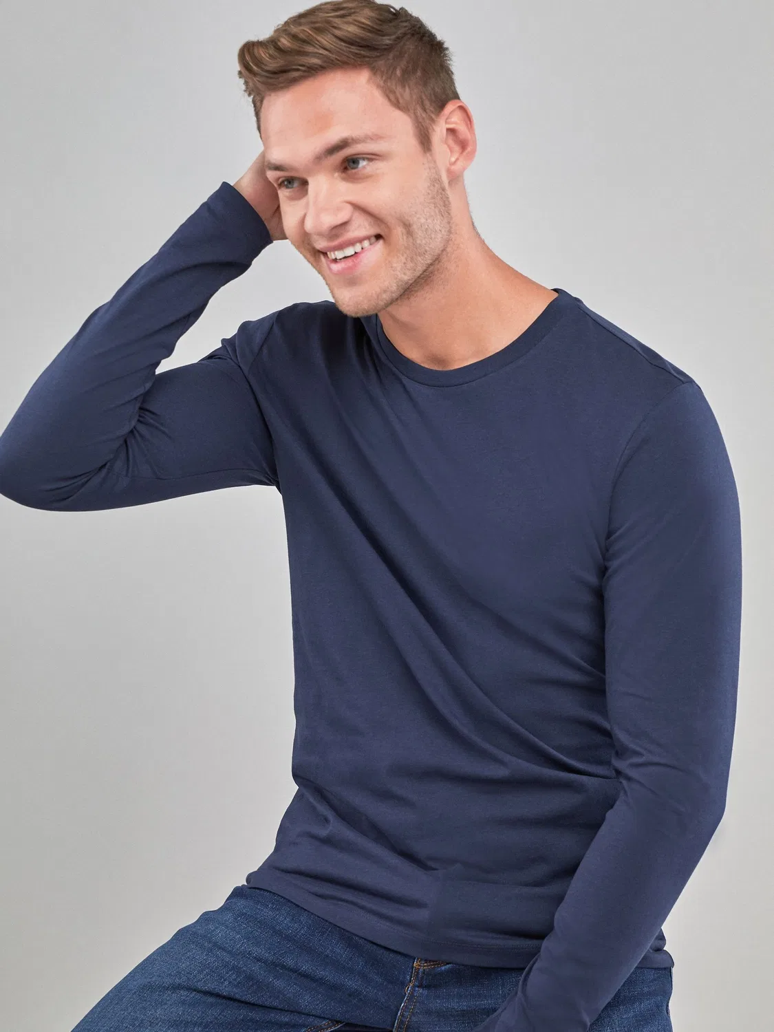 Футболка с длинным рукавом, Regular Fit Next, темно-синий