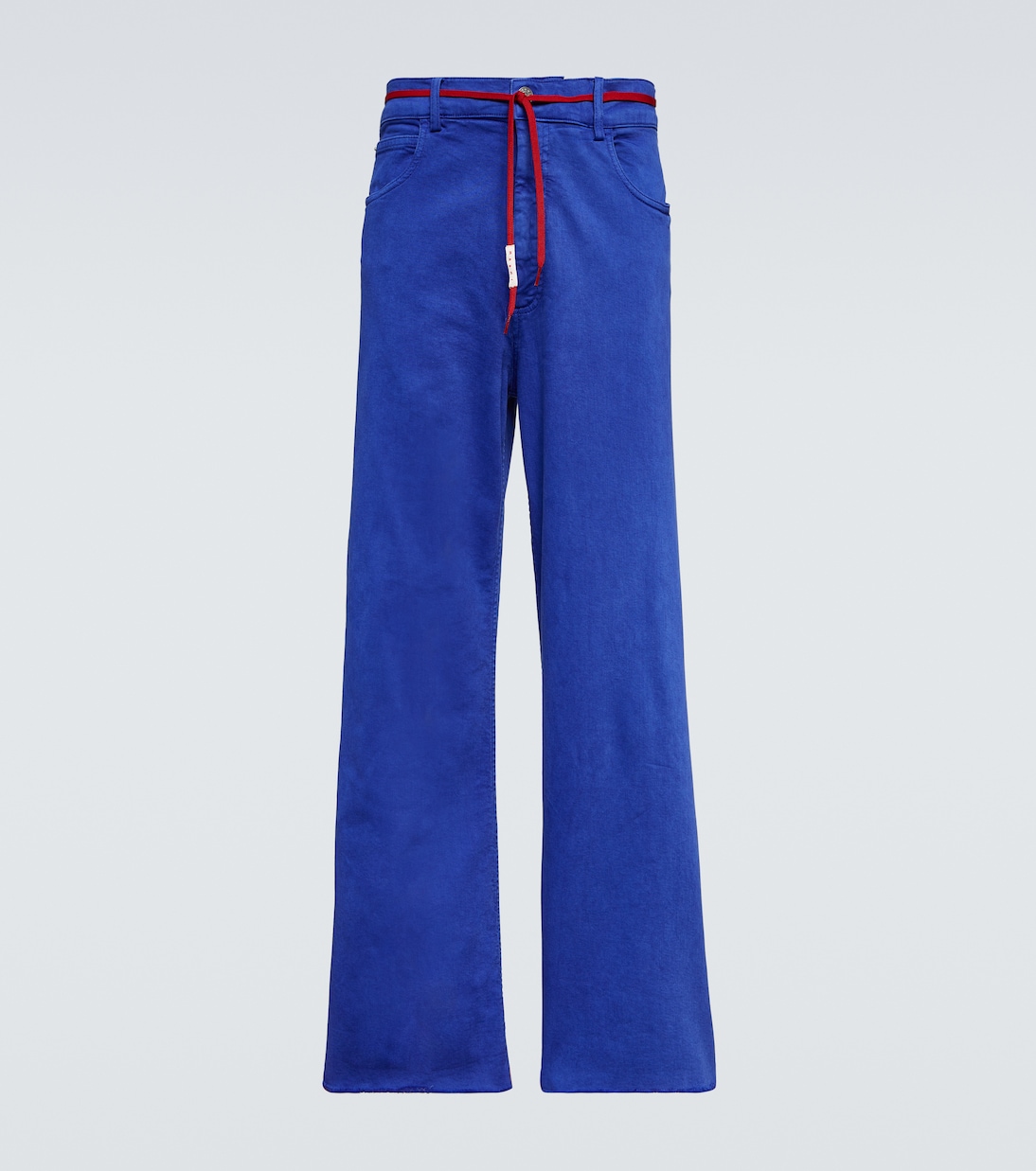 

Прямые брюки из хлопковой смеси со средней посадкой Marni, Bluette