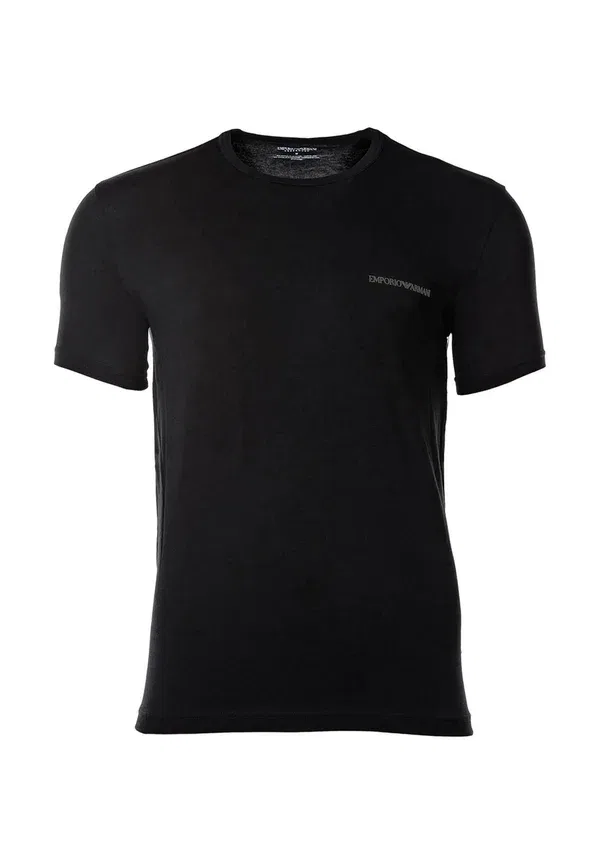 Комплект из двух маек с круглым вырезом и логотипом Core Emporio Armani, черный — фото 4