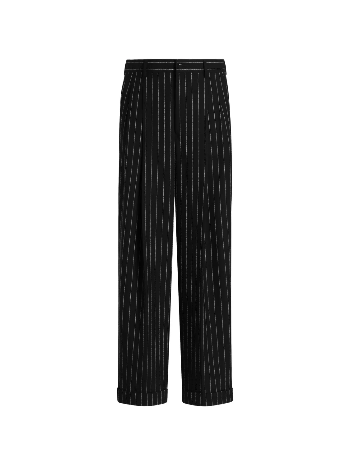 Брюки из шерсти в полоску Dolce & Gabbana, черный