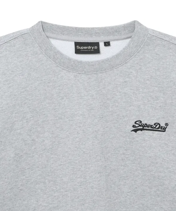 Футболка с длинным рукавом, базовая, Superdry, светло-меланжевый серый — фото 3