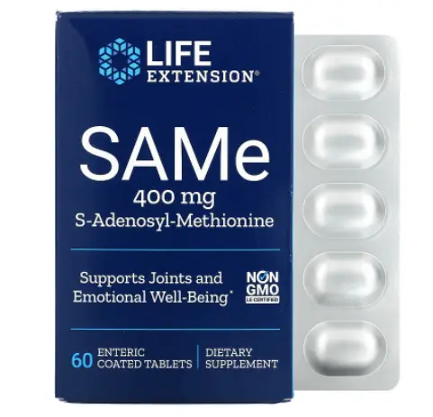 

SAMe S-аденозил-метионин Life Extension 400 мг, 60 таблеток
