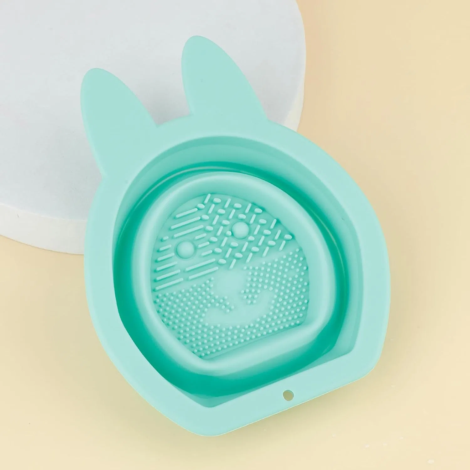 Силиконовая складная чаша для очистки кистей, Oxxggkao, 13x10.5 см, Green — фото 3