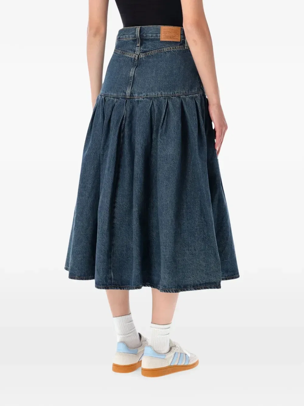 Джинсовая юбка-миди с отрезным поясом и складками Levi'S, синий — фото 2