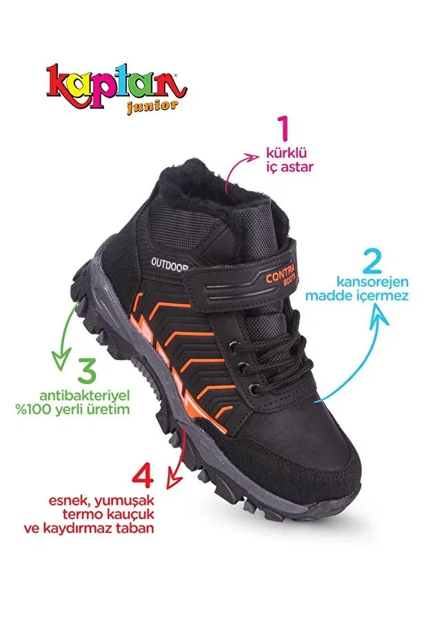Детские ботинки для девочек с коротким каблуком Kaptan Junior, Orange — фото 2