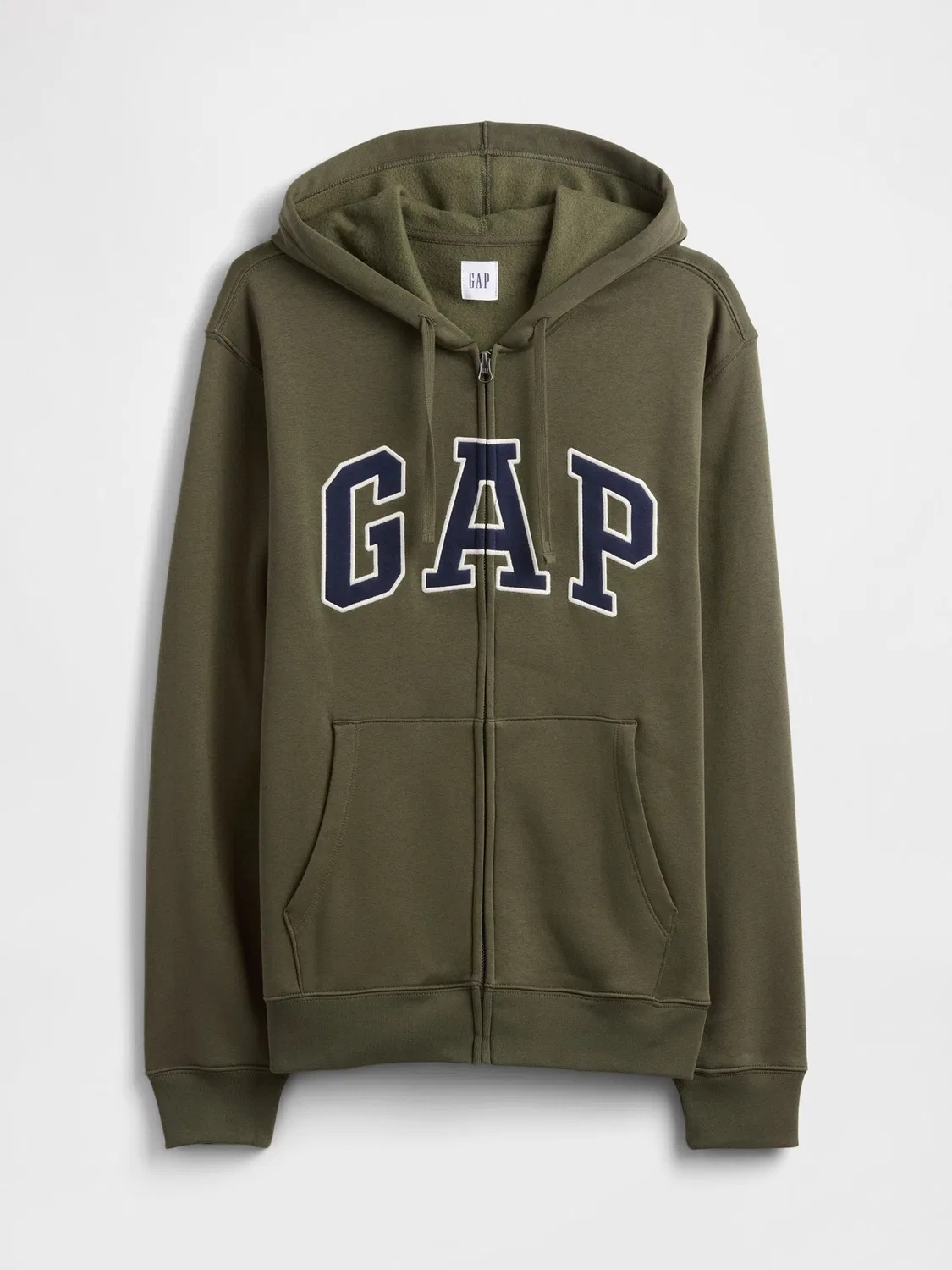 Худи с капюшоном на молнии, флисовое Gap, зеленый — фото 4